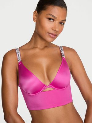 Logo Shine Strap Smooth Longline Demi Bra