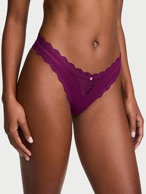 Lace-Trim Thong Panty