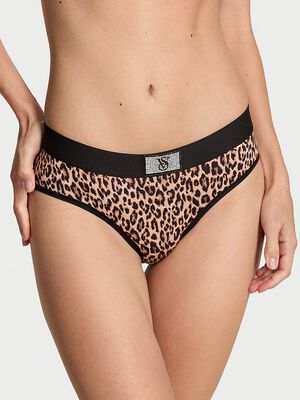 Logo Cotton Shine Patch Hiphugger Panty