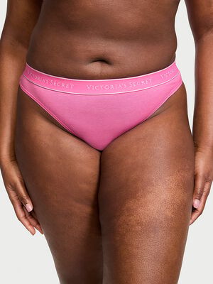 Logo Cotton Thong Panty