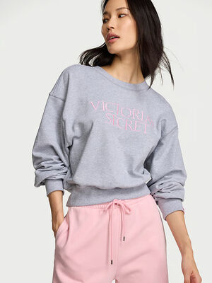 Obsessed Terry Crop Crewneck Sweatshirt