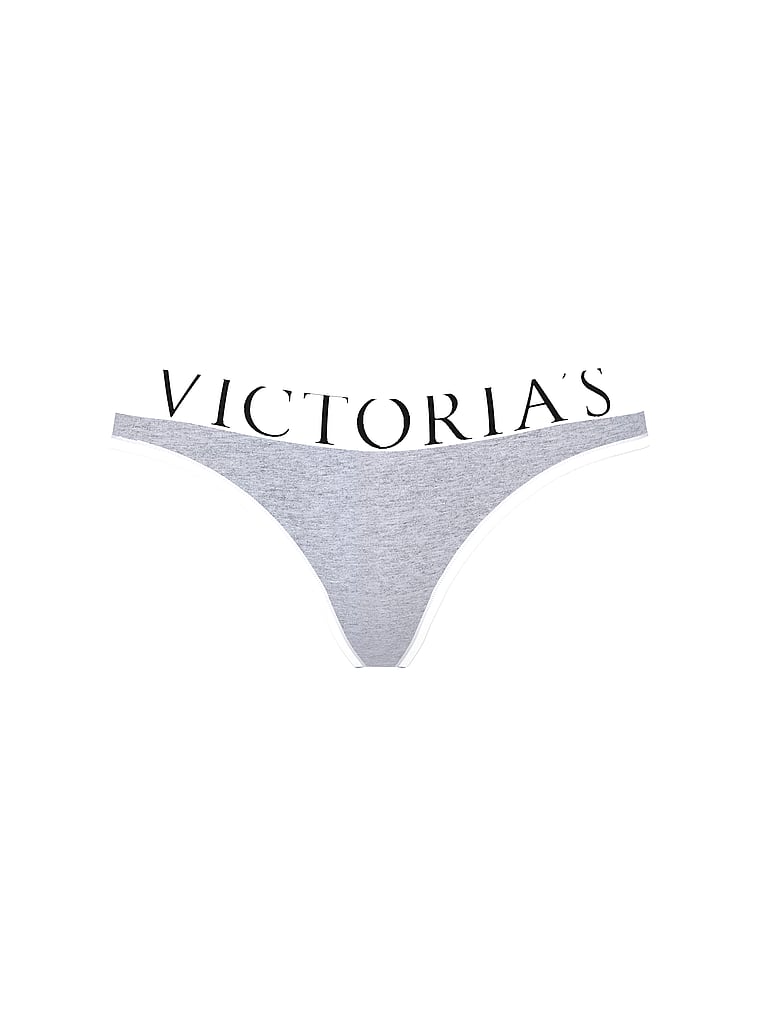 Exploded Logo Cotton Thong Panty image number null
