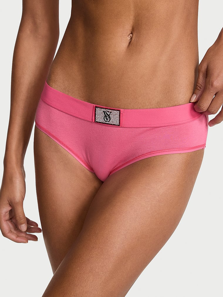 Logo Cotton Shine Patch Hiphugger Panty image number null