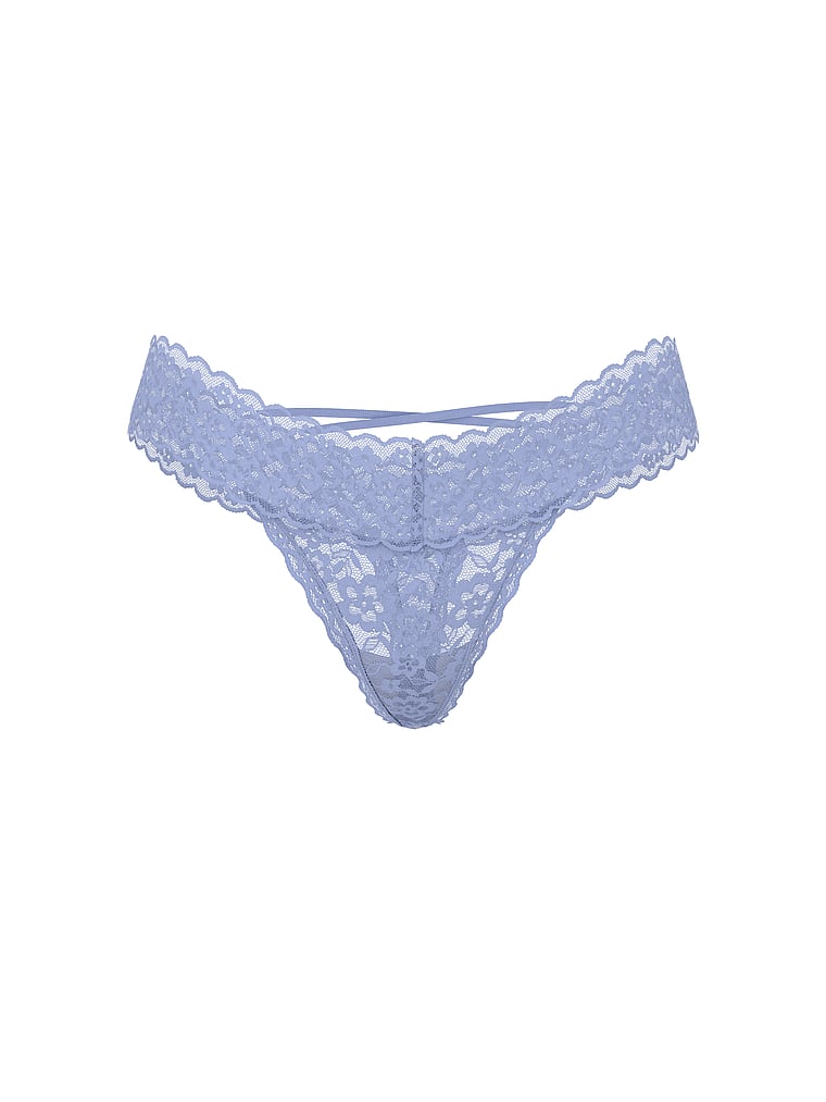 Lace Strappy-Back Thong Panty image number null