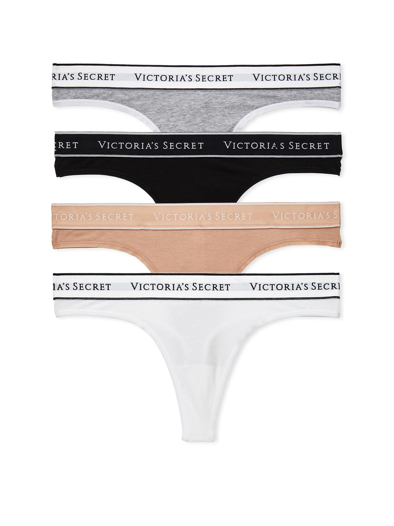 4-Pack Logo Cotton Thong Panties image number null