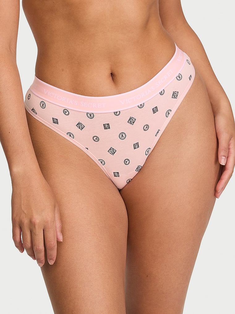 Logo Cotton Thong Panty image number null