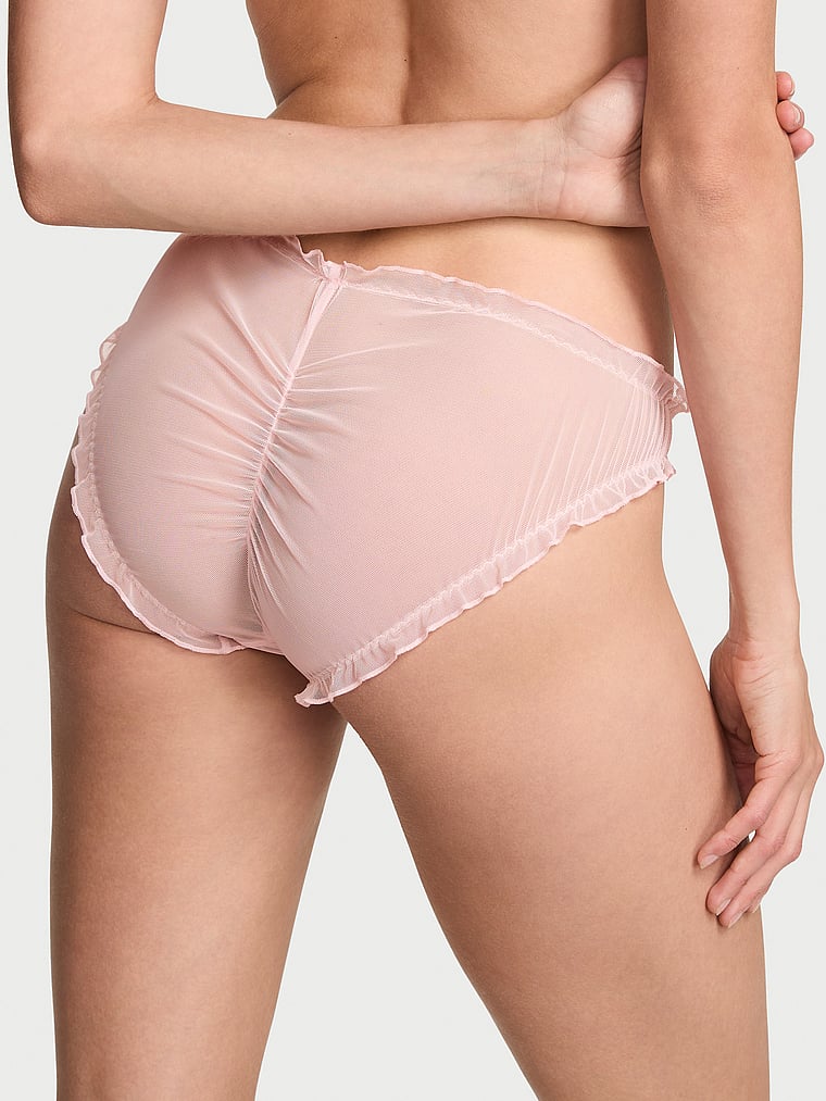 Ruffled Mesh Bows Bikini Panty image number null