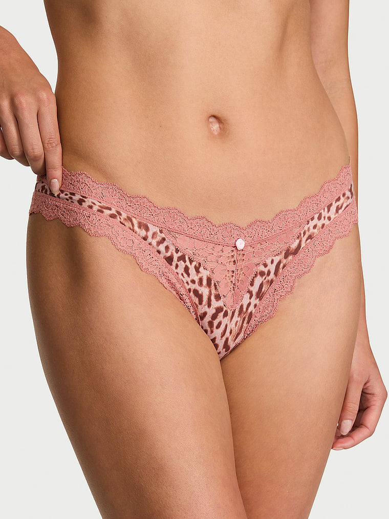 Lace-Trim Brazilian Panty image number null