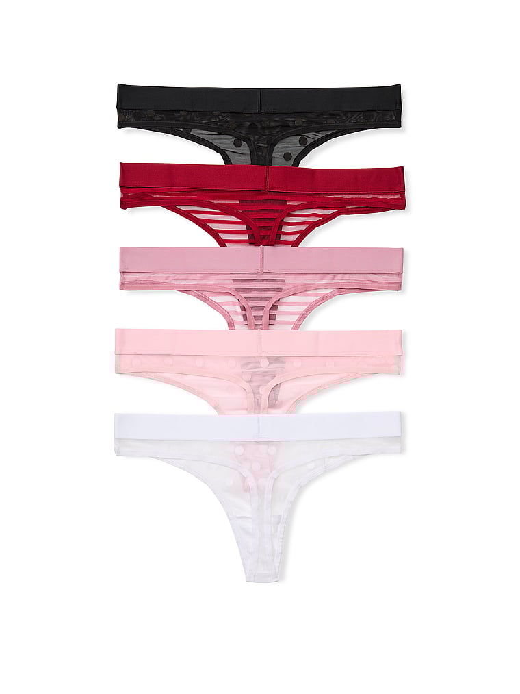 5-Pack Sheer Heritage Thong Panties image number null
