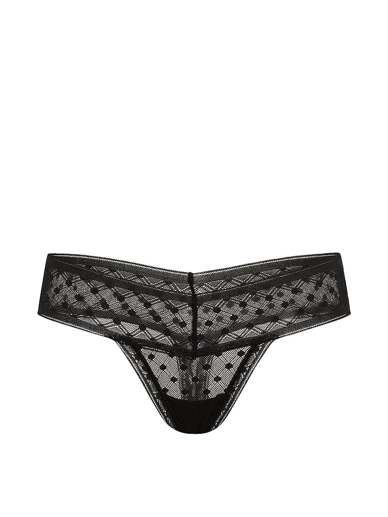Dot Geo Lace Thong Panty image number null