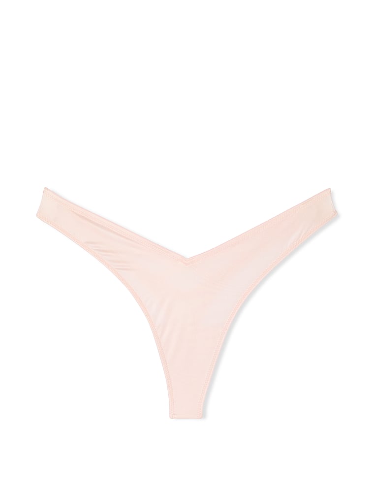 Smooth Strappy-Back High-Leg Thong Panty image number null