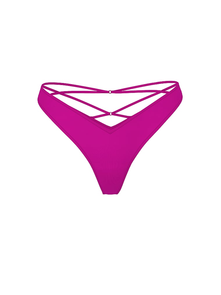 Strappy Back High-Leg Thong Panty image number null