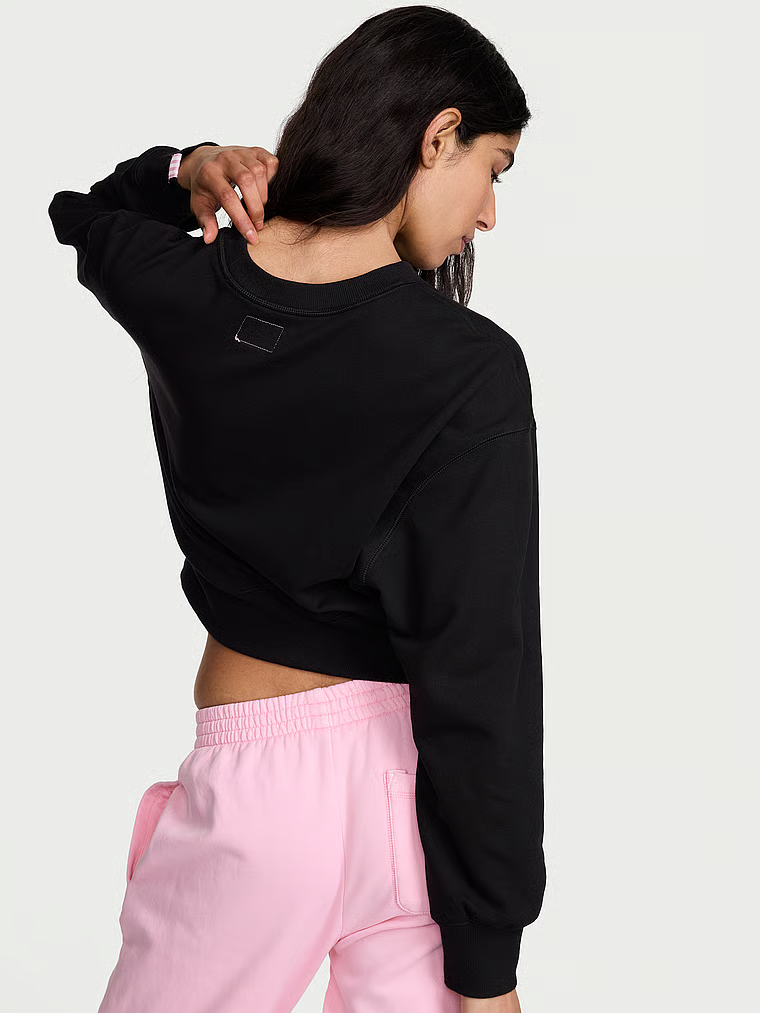 Obsessed Terry Crop Crewneck Sweatshirt image number null