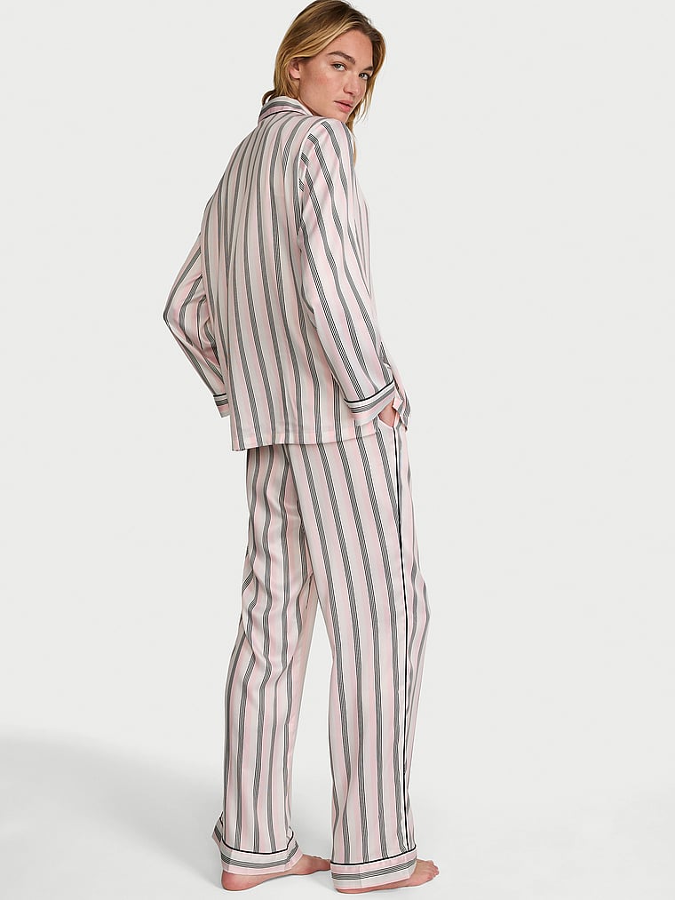 Signature Satin Long Pajama Set image number null