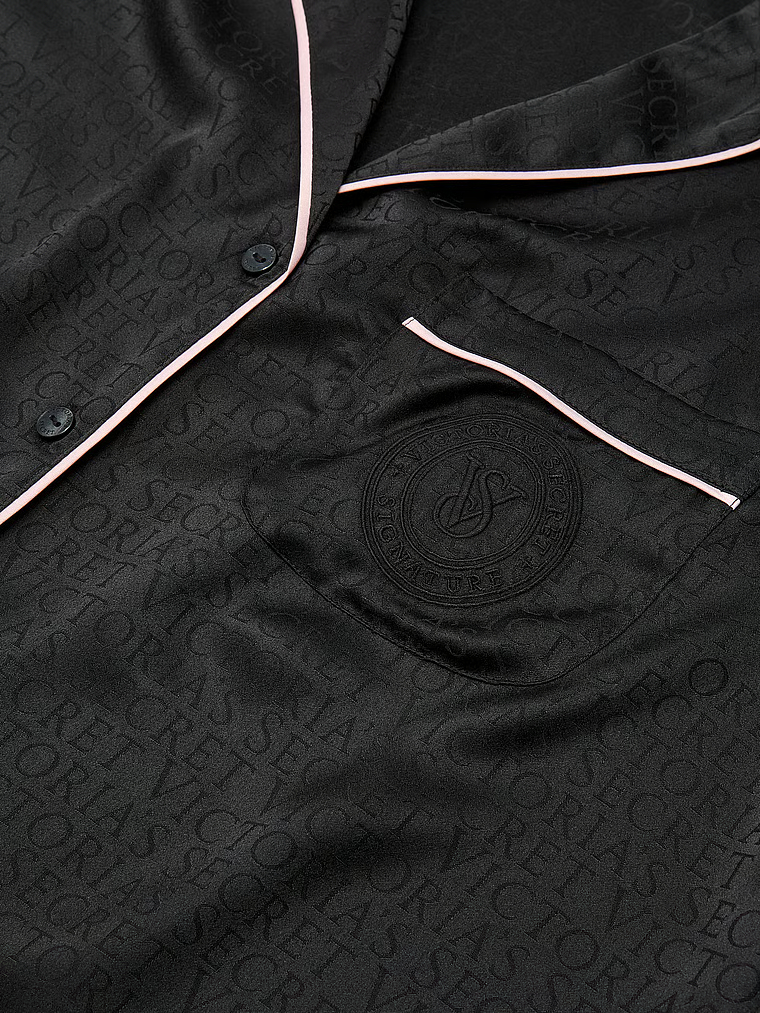 Signature Satin Long Pajama Set image number null