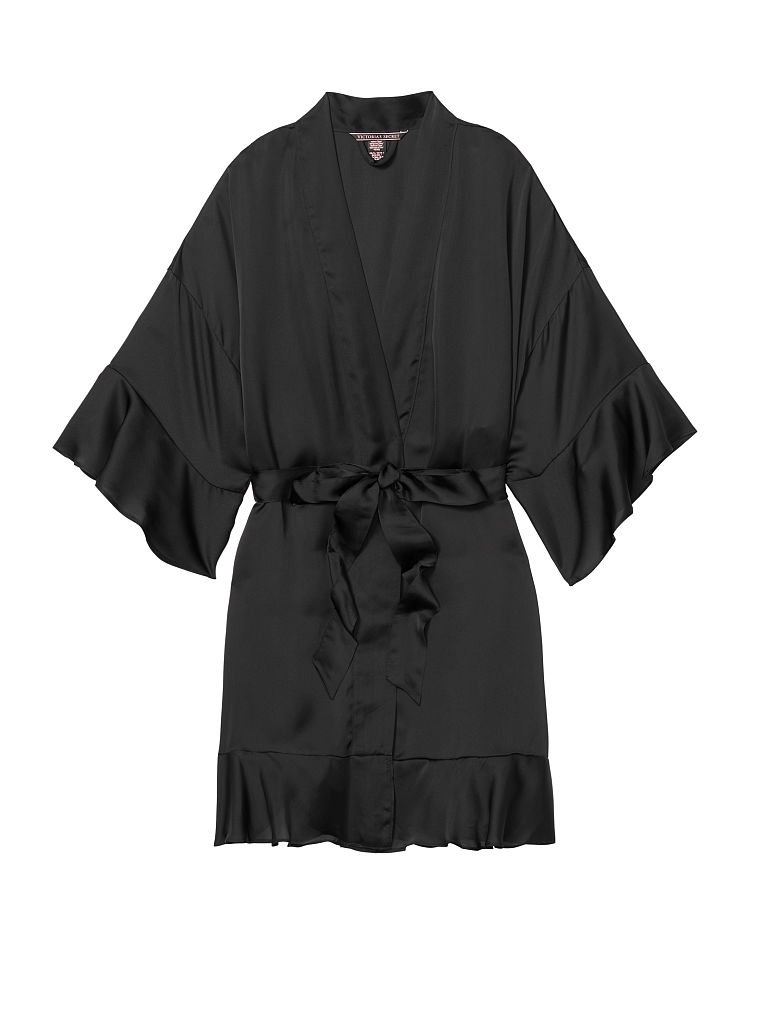 Flounce Satin Robe image number null