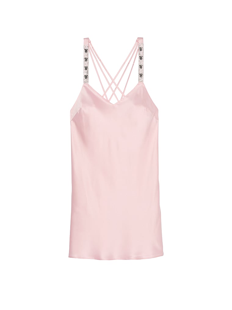 Scattered Shine Strap Satin Strappy-Back Slip image number null