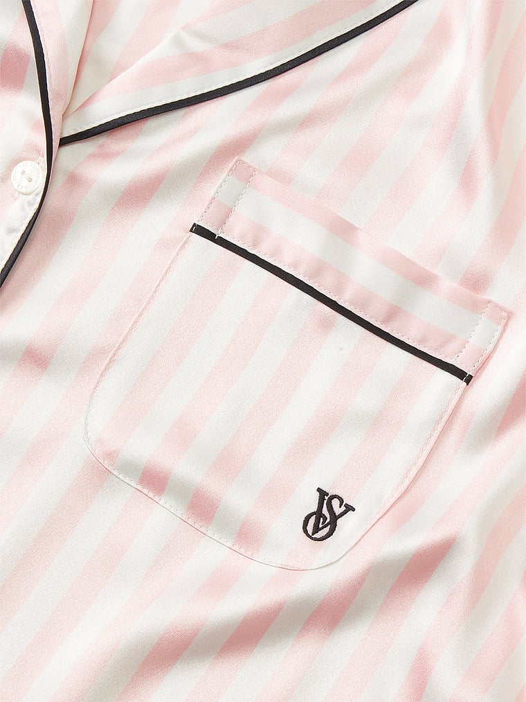 Glazed Satin Short Pajama Set image number null