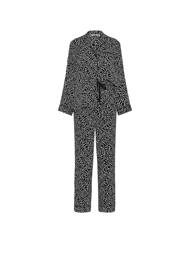 Signature Satin Long Pajama Set image number null