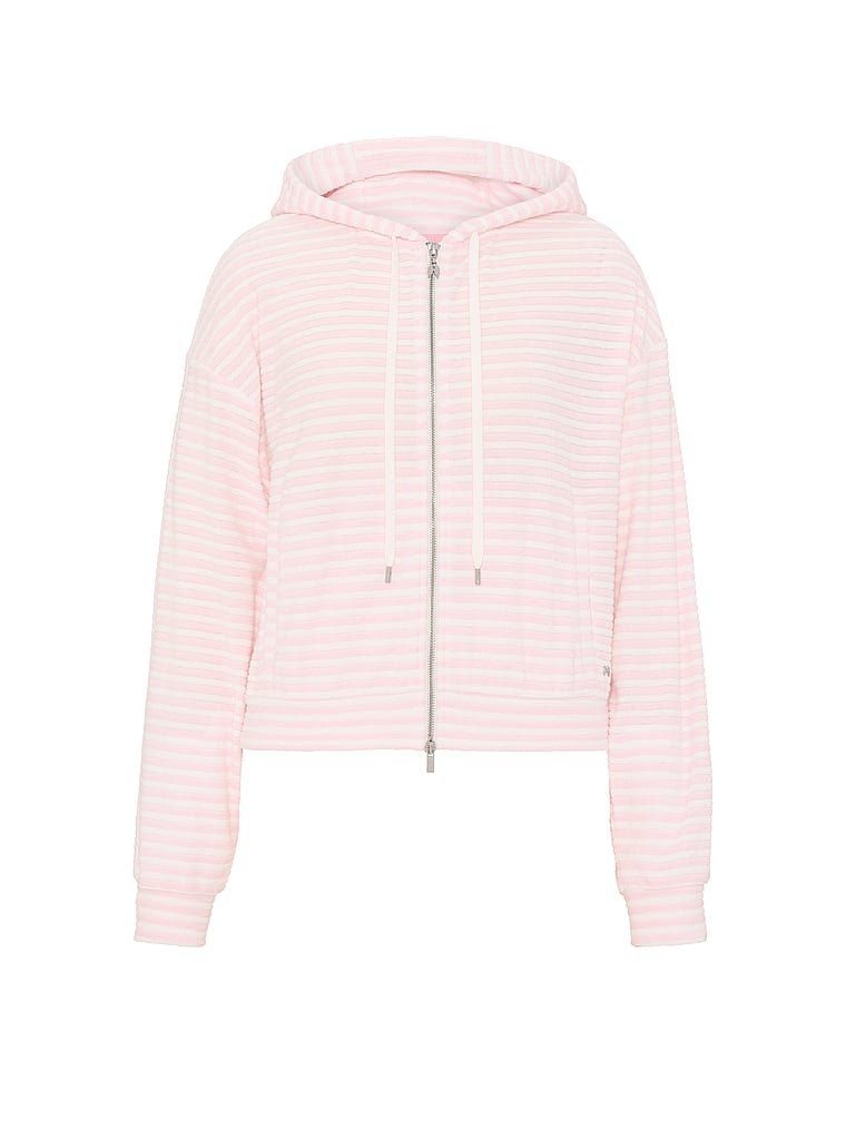 Micro Terry Full-Zip Hoodie image number null