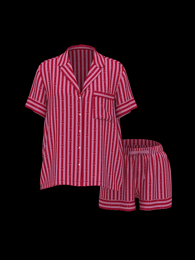 Signature Satin Short Pajama Set image number null