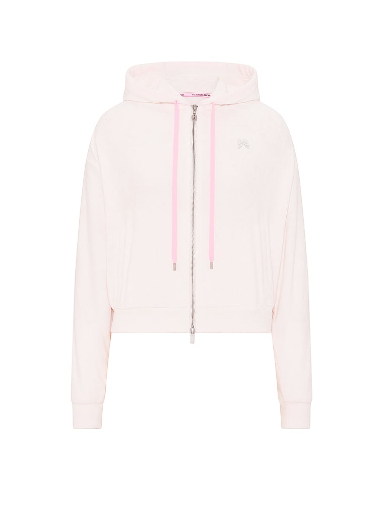 Micro Terry Full-Zip Hoodie image number null