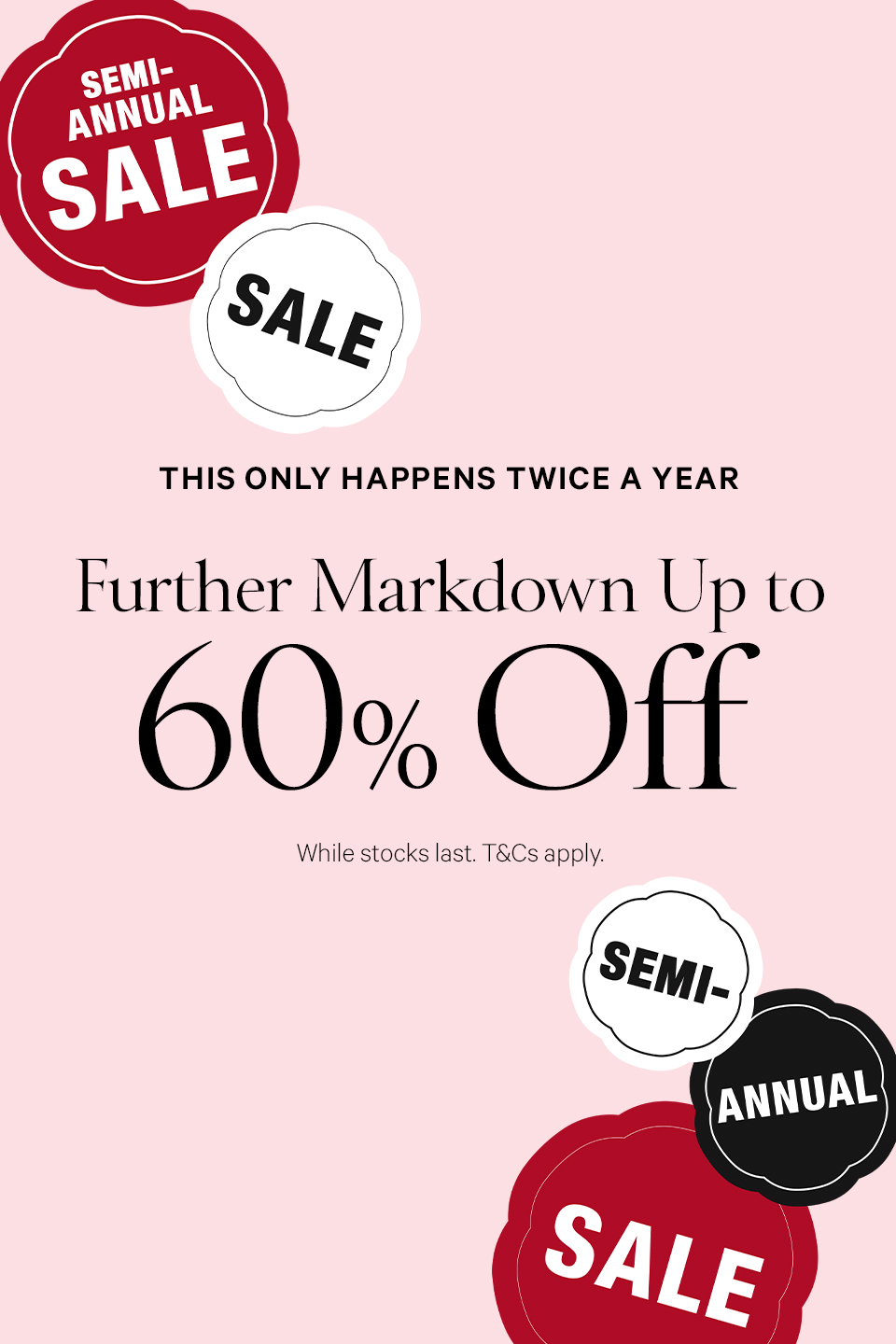 Semi-Annual Sale: Up To 60% Off PLP banner